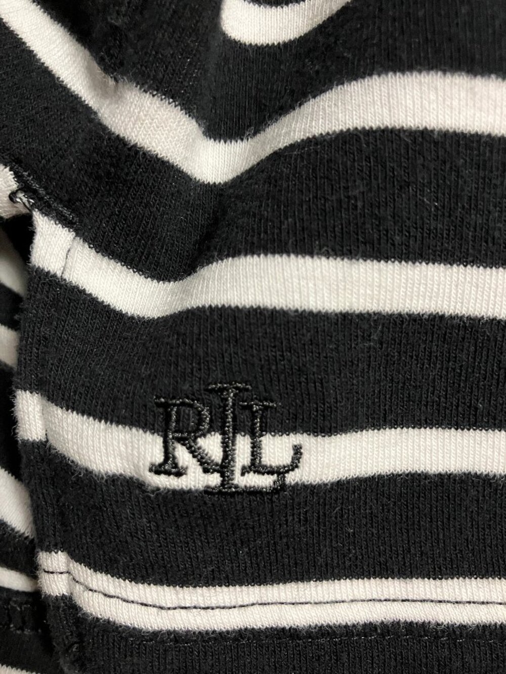 Lauren Ralph Lauren Black & White Stripe Shirt, Women's Size Medium - Picture 7 of 11